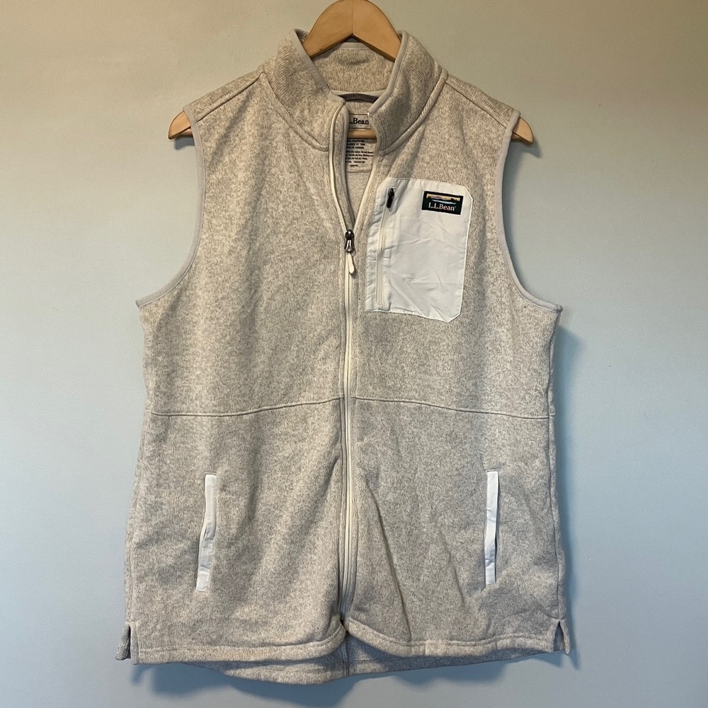 L.L. Bean Light Cream Fleece Vest